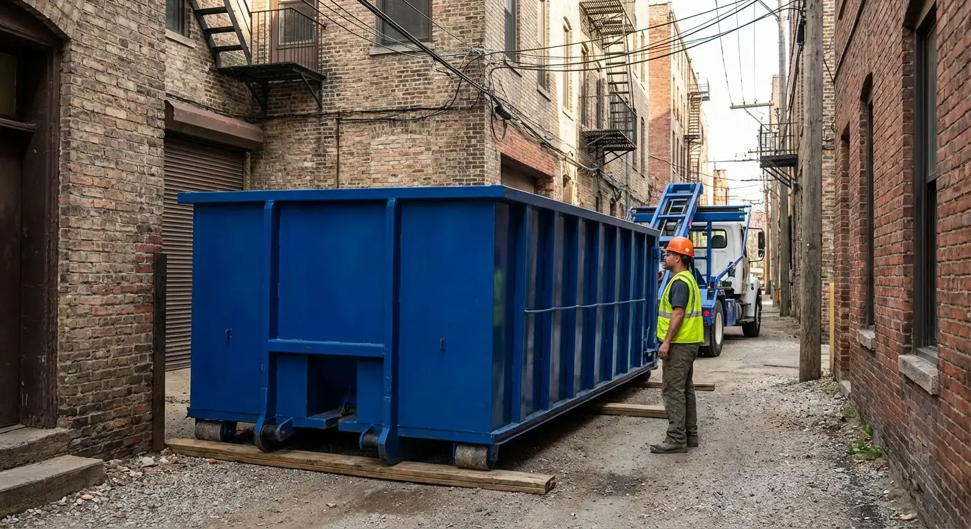 Narrow alley access challenges in Garland