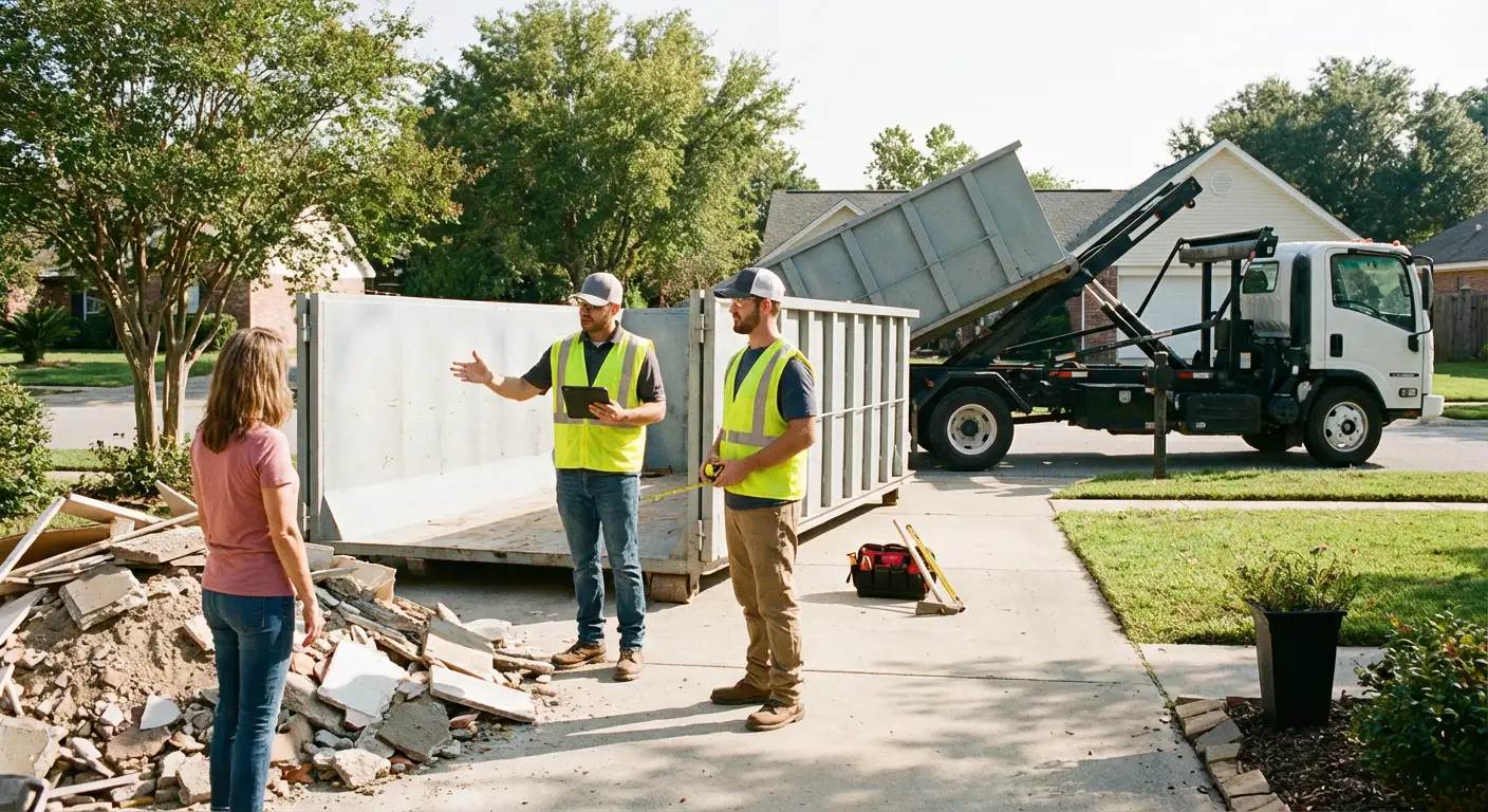 Firewheel Dumpster Rental dumpster delivery truck in Garland, TX